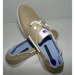 Tommy Hilfiger Women's 8.5 Gold Sparkly Deck Shoes